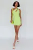Malaga One-Shoulder Keyhole Mini Dress Lime sold by Selfie Leslie