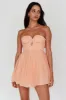 Summer Sweetheart Bow Back Mesh Mini Dress Peach sold by Selfie Leslie