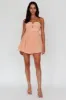 Summer Sweetheart Bow Back Mesh Mini Dress Peach sold by Selfie Leslie