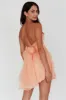 Summer Sweetheart Bow Back Mesh Mini Dress Peach sold by Selfie Leslie