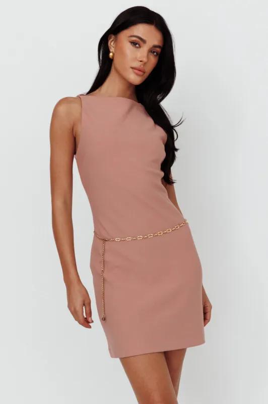 Anjali Sleeveless Shift Dress Dusty Rose sold by Selfie Leslie