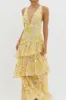 Veda Strappy Back Ruffle Midi Dress Floral Yellow sold by Selfie Leslie