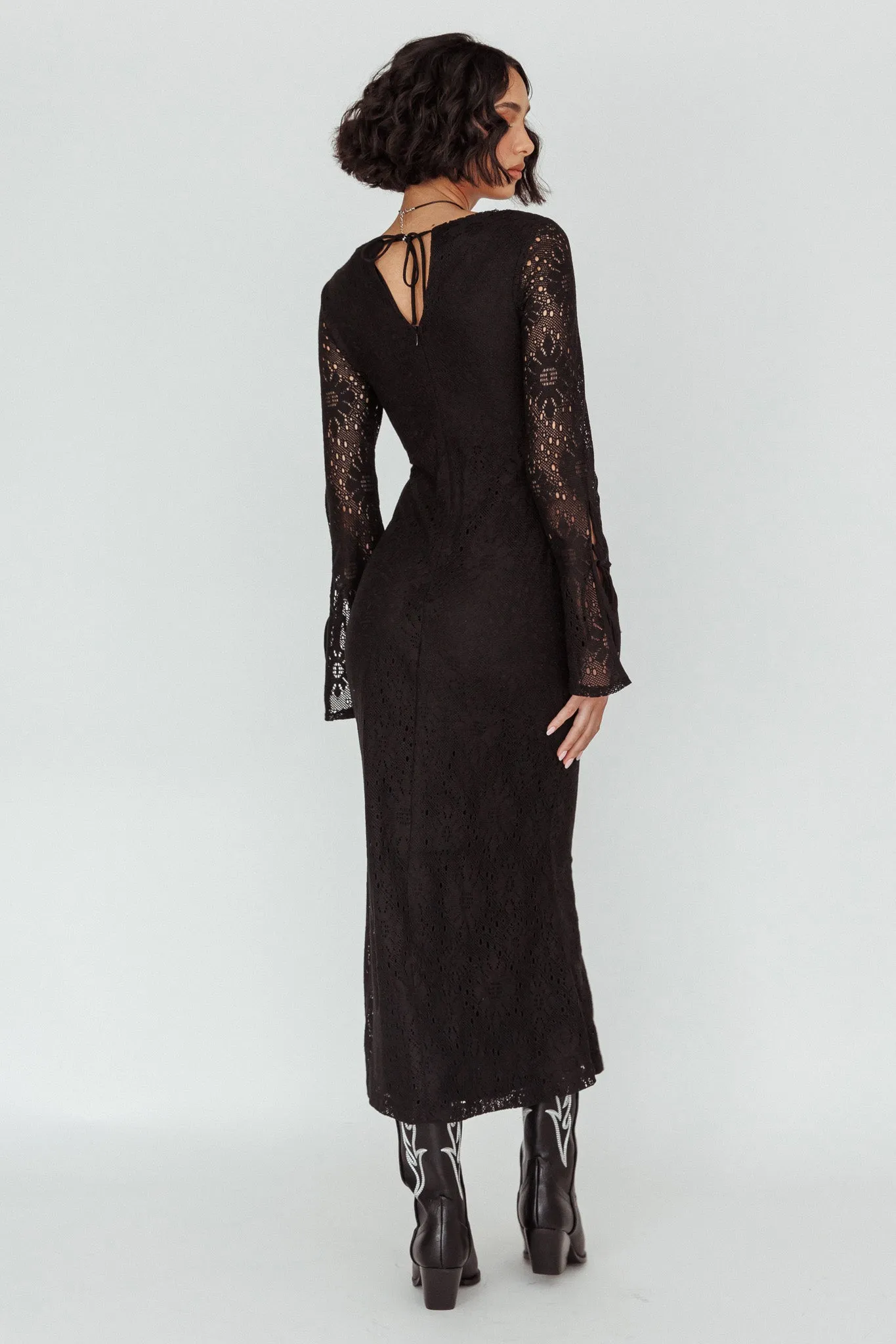 Kalia Long Sleeve Lace Midi Dress Black sold by Selfie Leslie product image thumbnail 2