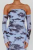Cece Off-Shoulder Midi Dress Floral Blue sold by Selfie Leslie