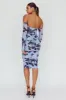 Cece Off-Shoulder Midi Dress Floral Blue sold by Selfie Leslie