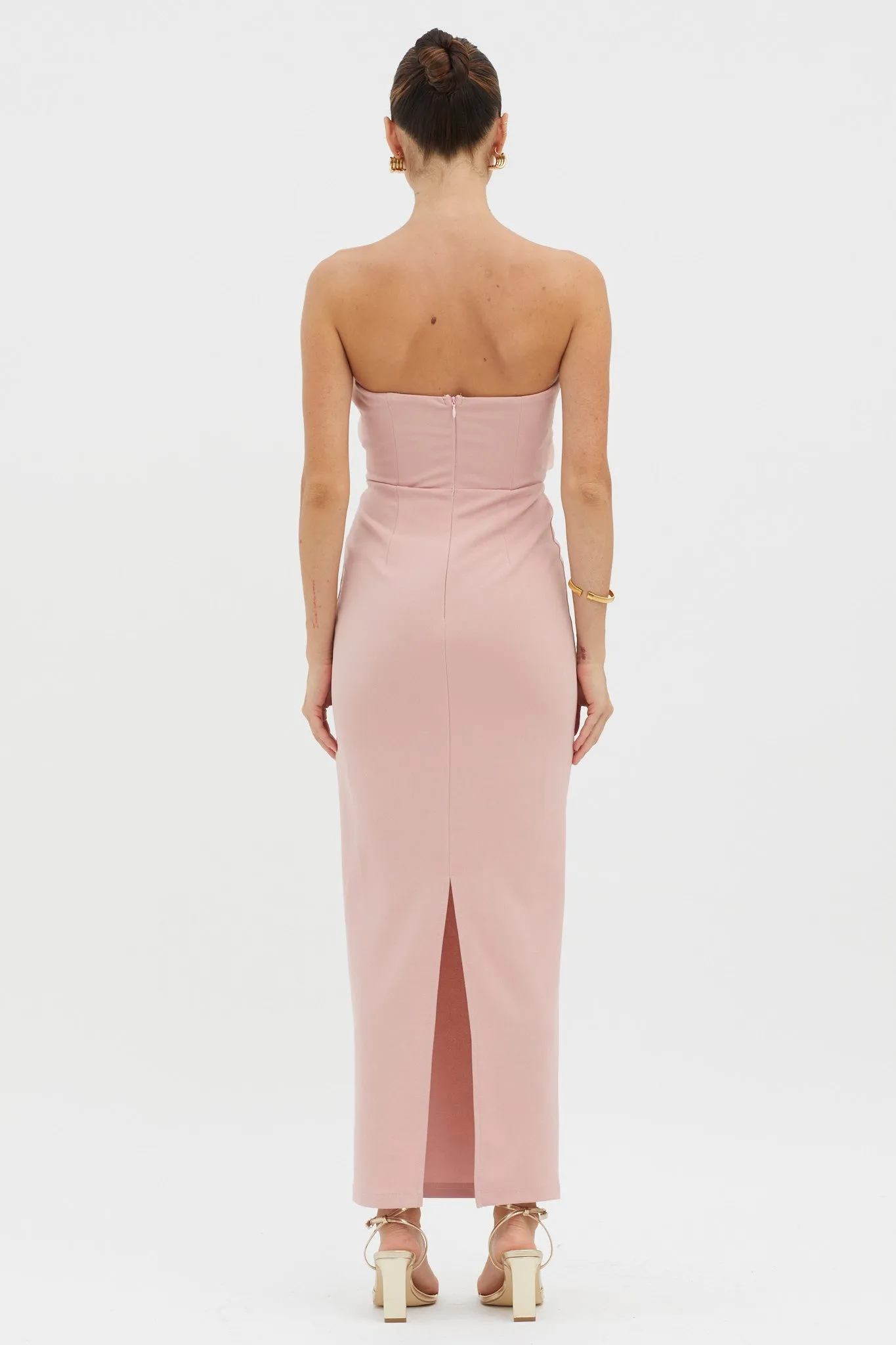 Karaline Strapless Bust Accent Maxi Dress Blush sold by Selfie Leslie product image thumbnail 2