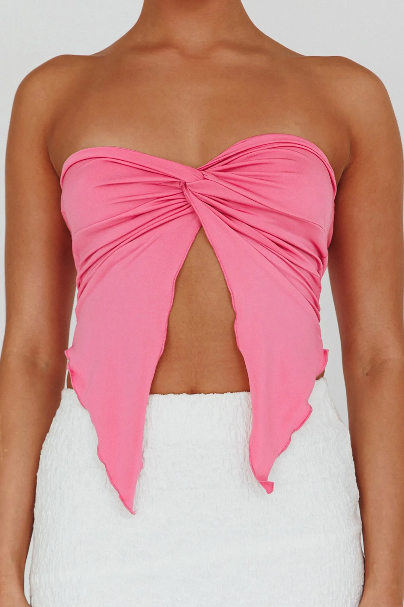 Lulu Strapless Crop Top Candy Pink sold by Selfie Leslie product image thumbnail 4