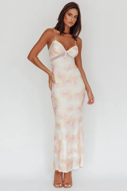 Super Shy Floral Lace Maxi Dress Pink sold by Selfie Leslie