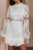 Right Moment Lace Overlay Frill Mini Dress White sold by Selfie Leslie