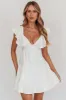 Daffodil Ruffle A-Line Mini Dress White sold by Selfie Leslie