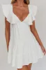 Daffodil Ruffle A-Line Mini Dress White sold by Selfie Leslie