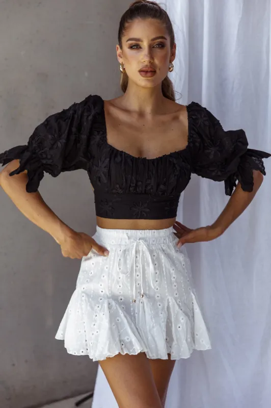 Passing By Tied Back Crop Top Black sold by Selfie Leslie