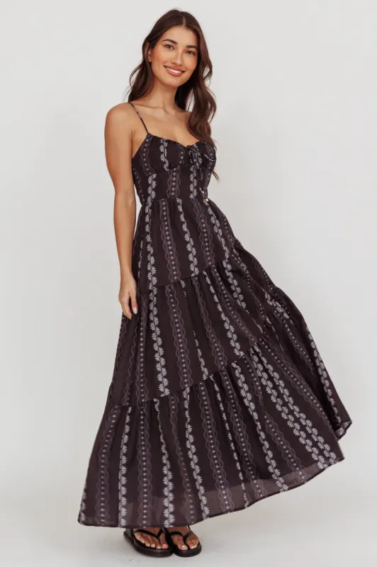 Doe Tied Bust Maxi Dress Black sold by Selfie Leslie
