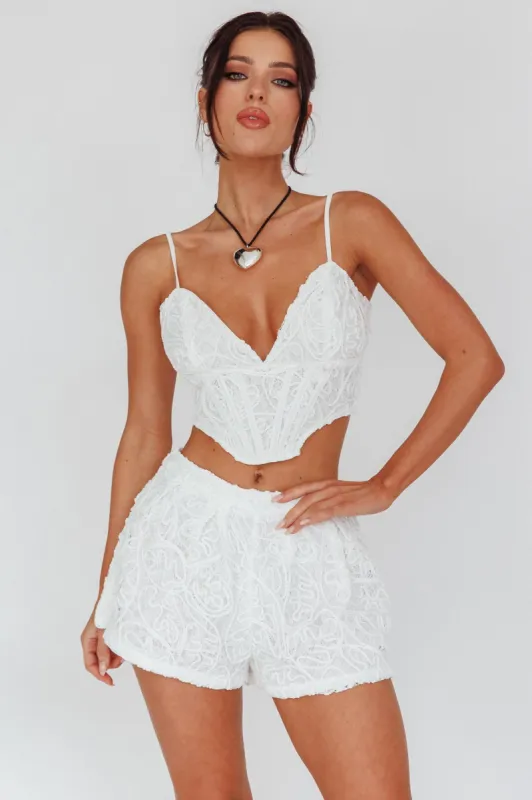 Staycation Lace Bustier Top White sold by Selfie Leslie
