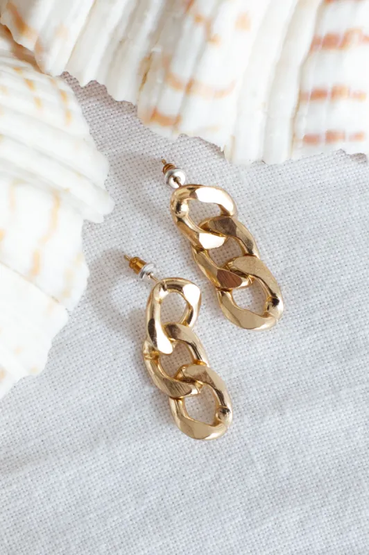 Korah Chain Earrings Gold sold by Selfie Leslie