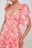 Arlowe Tied Shoulder Tiered Midi Dress Floral Pink sold by Selfie Leslie