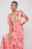 Arlowe Tied Shoulder Tiered Midi Dress Floral Pink sold by Selfie Leslie