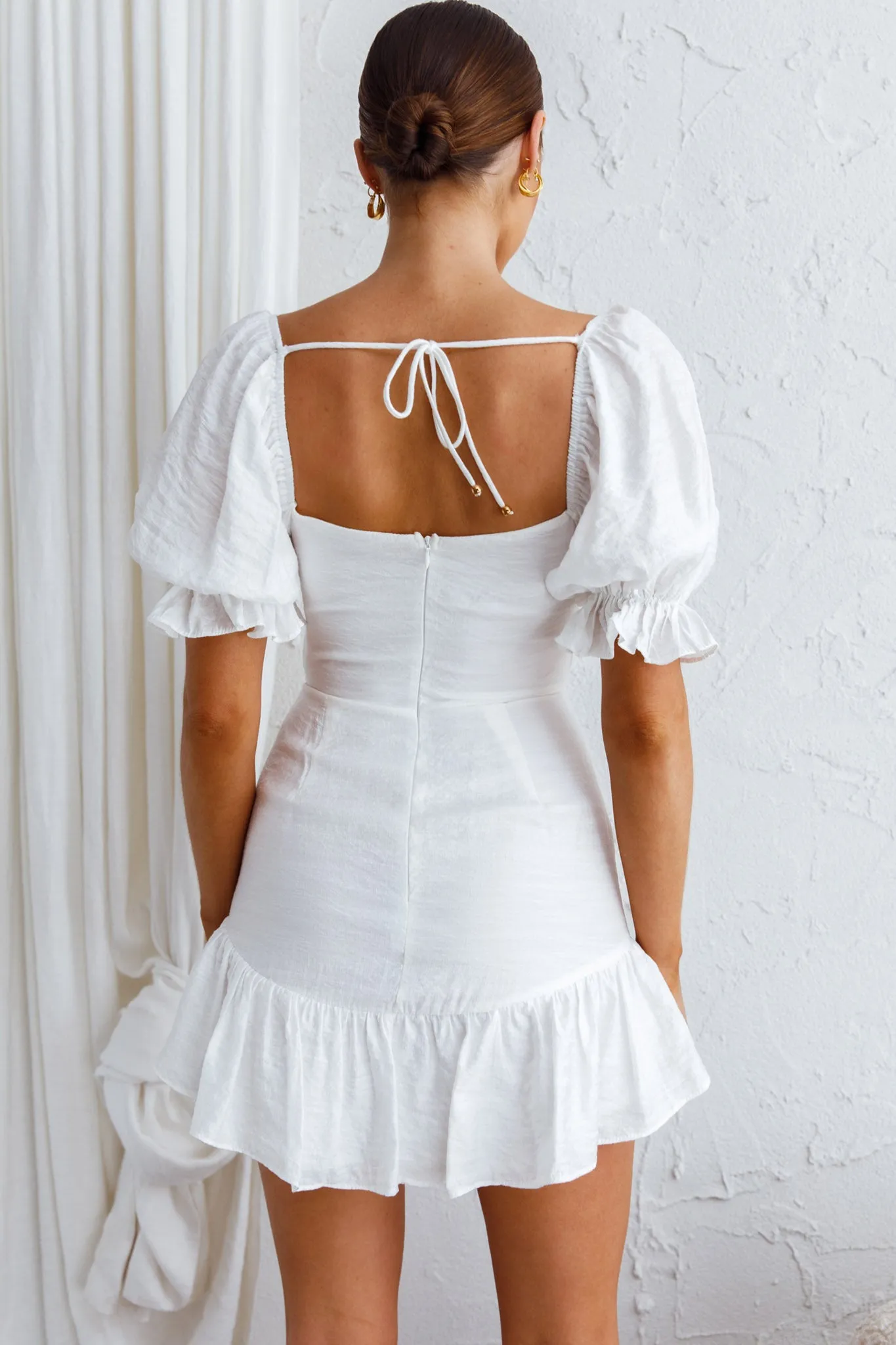 Light Catcher Sweetheart Neckline Frill Dress White sold by Selfie Leslie product image thumbnail 2