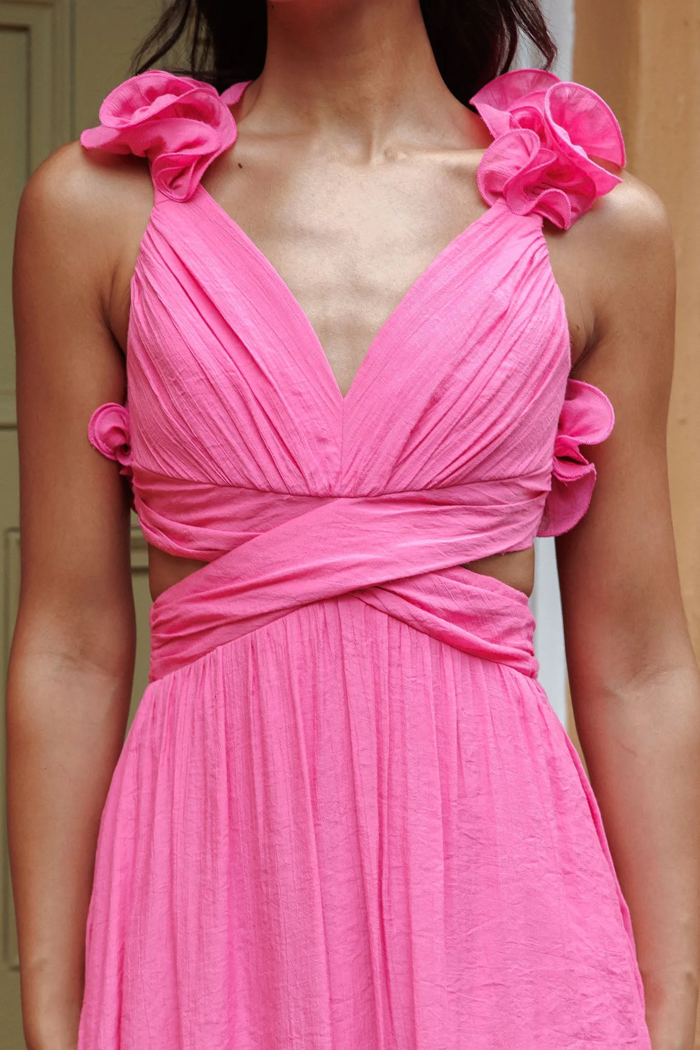 Madara Laced Back Ruffle Dress Hot Pink sold by Selfie Leslie product image thumbnail 4