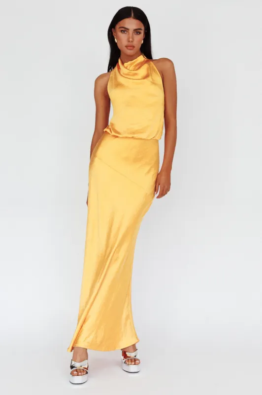 Amalfi Sunset Cowl Halterneck Maxi Dress Sun sold by Selfie Leslie