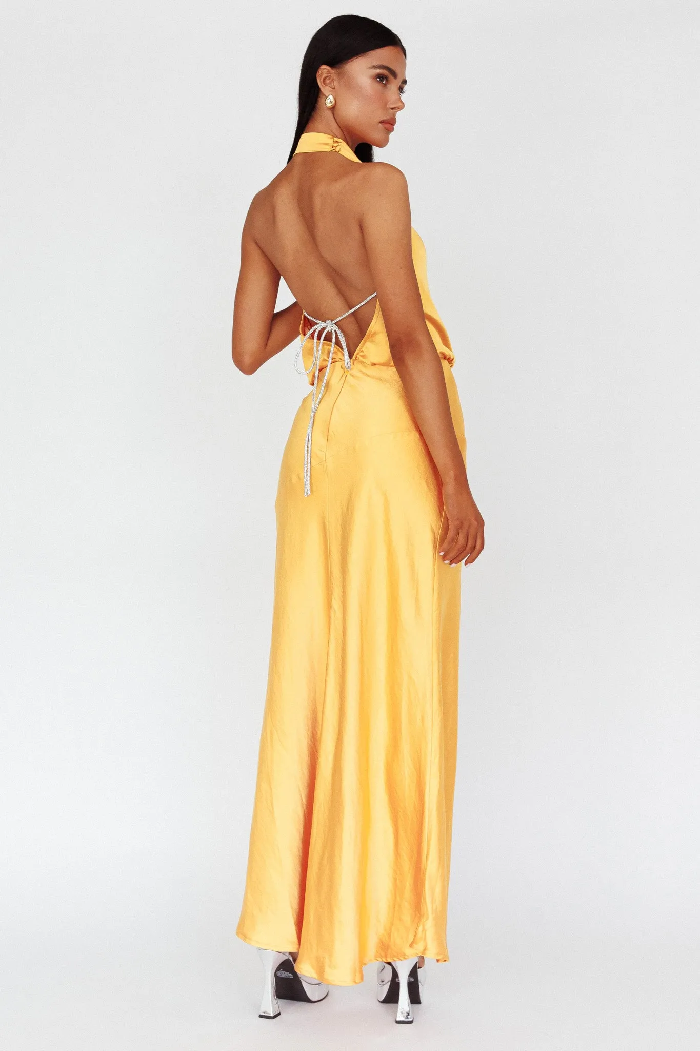 Amalfi Sunset Cowl Halterneck Maxi Dress Sun sold by Selfie Leslie product image thumbnail 2