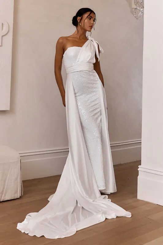 Francene Two Piece Sequin Maxi Dress White sold by Selfie Leslie