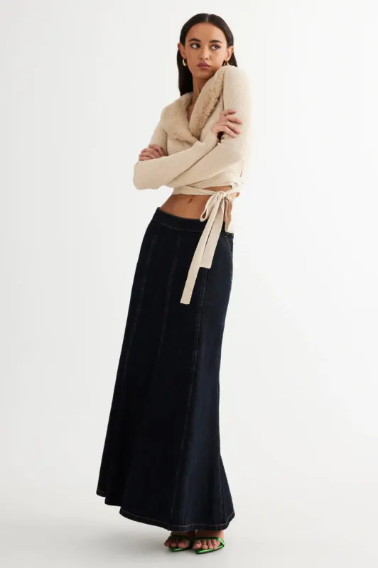 LIONESS Off Duty Wrap Top Beige sold by Selfie Leslie