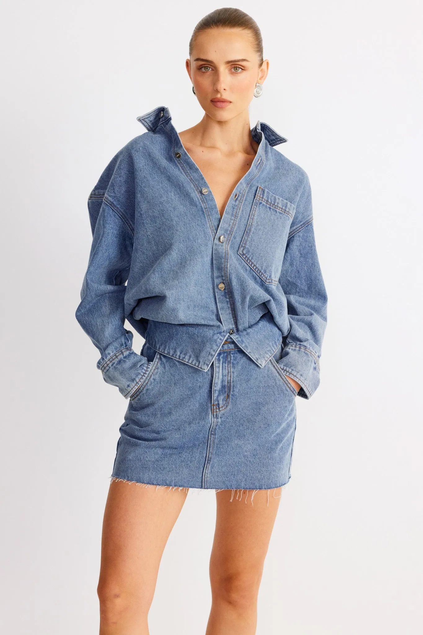 SNDYS Eve Denim Shirt Blue sold by Selfie Leslie product image thumbnail 3