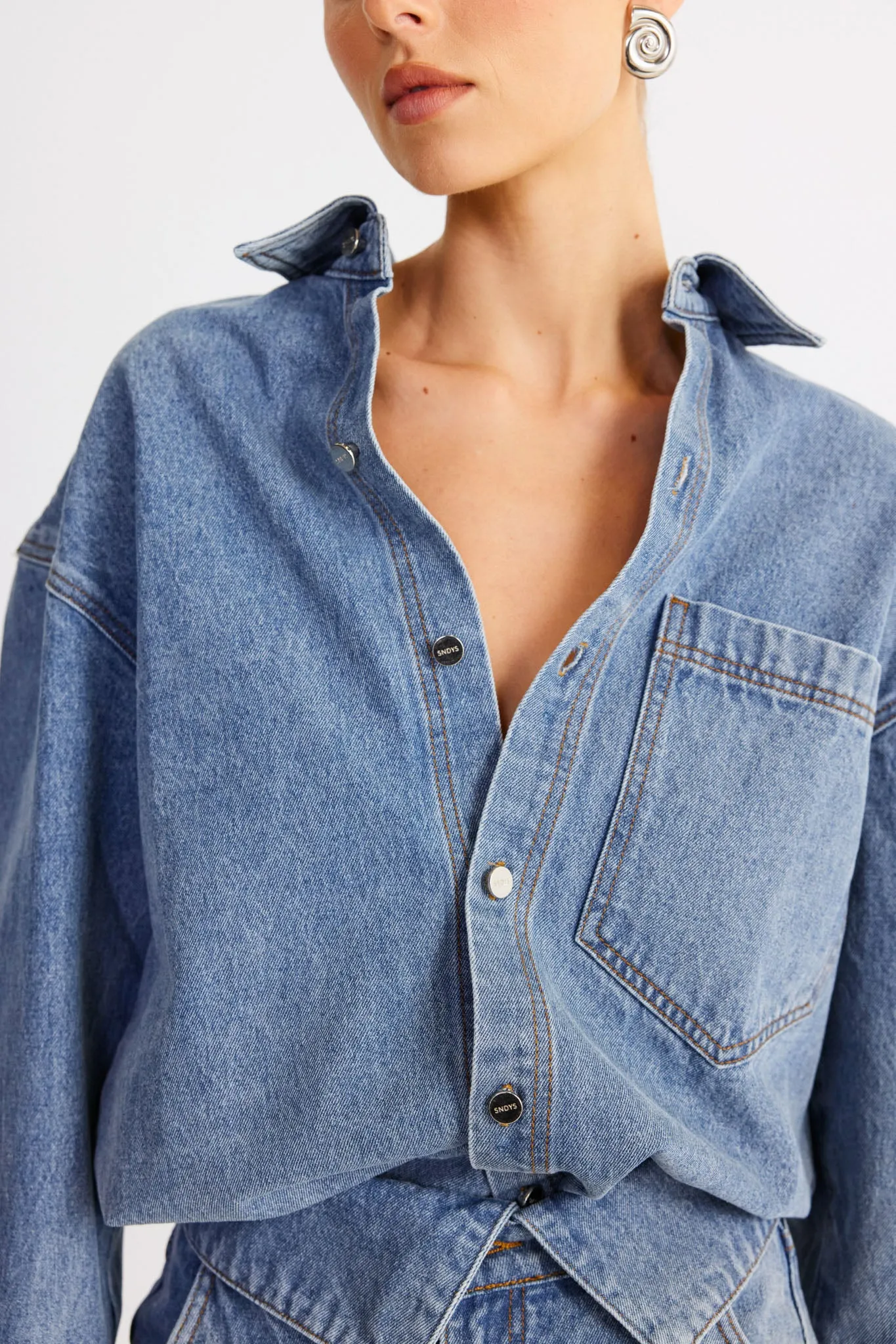 SNDYS Eve Denim Shirt Blue sold by Selfie Leslie product image thumbnail 4