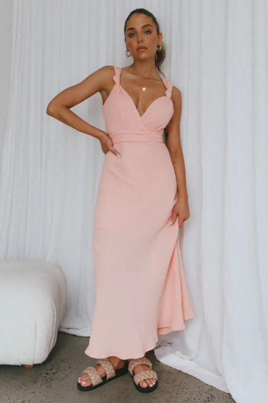 Zanzibar Surplice Neckline Maxi Dress Nude sold by Selfie Leslie