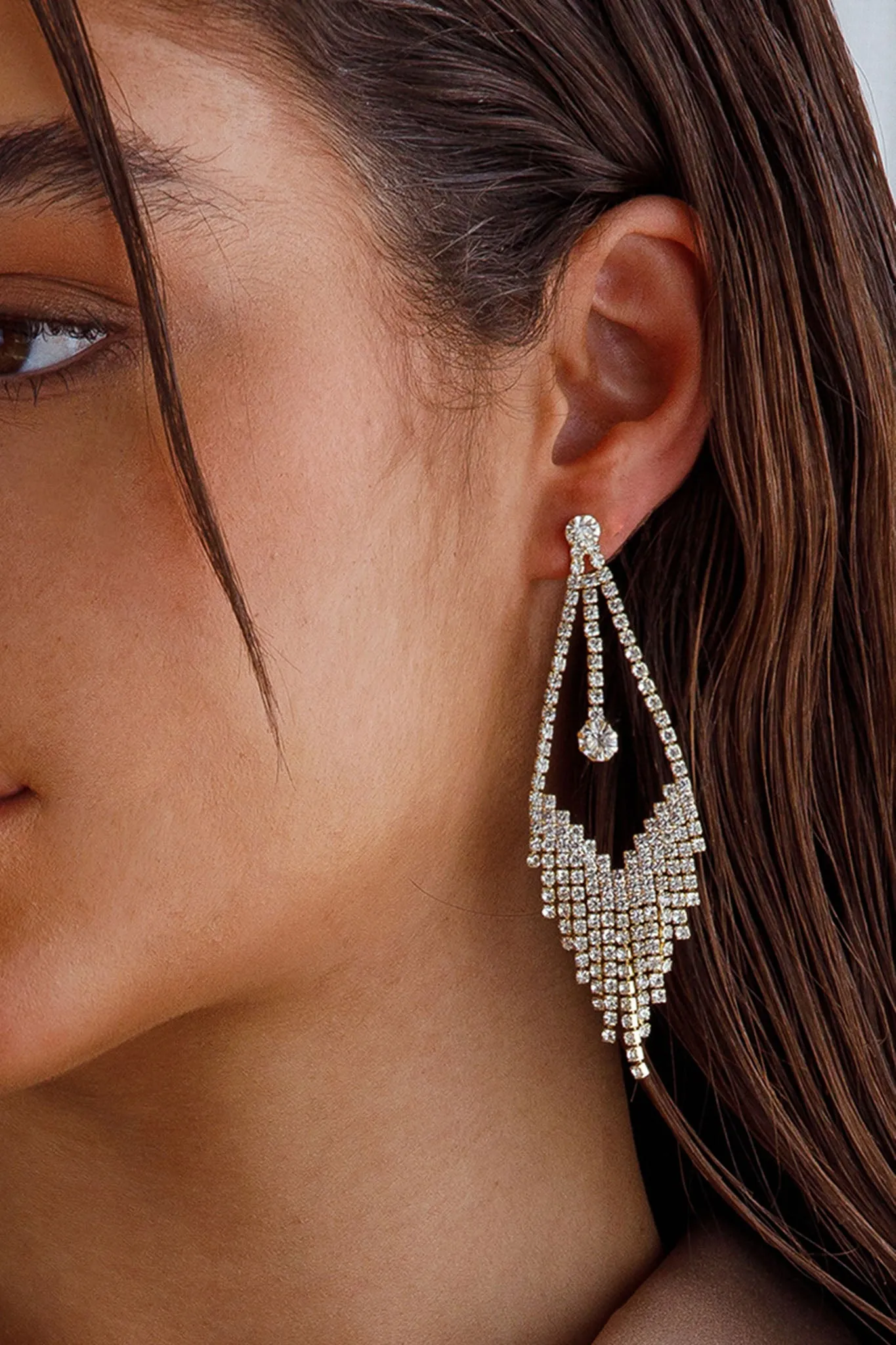 Victoria Diamante Tassel Earrings Gold sold by Selfie Leslie product image thumbnail 2