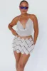 Twinkle Diamante Crop Vest Silver sold by Selfie Leslie