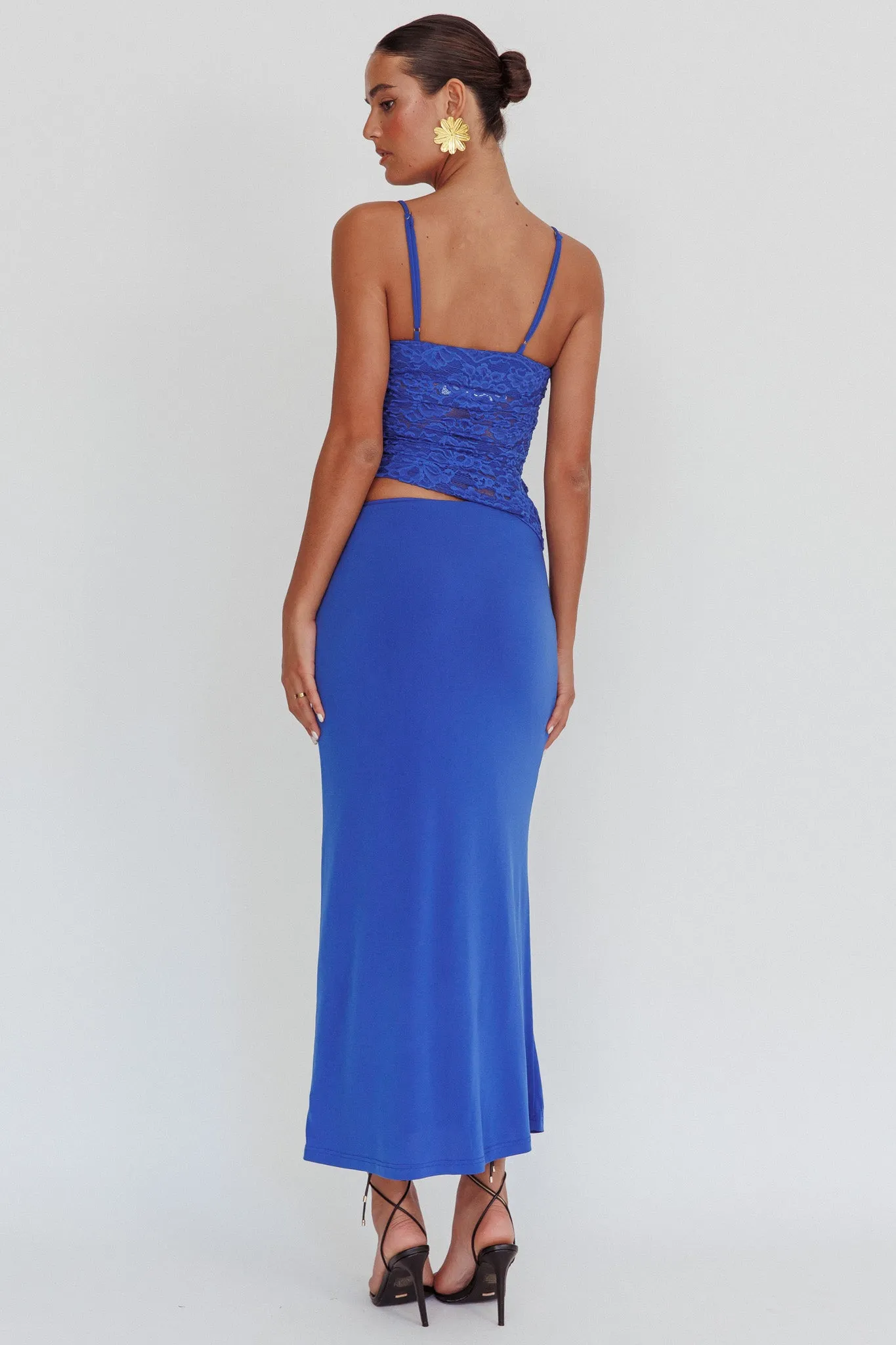 Lorely Lace Rosette Maxi Dress Top Blue sold by Selfie Leslie product image thumbnail 2