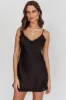 Spellbound Satin Mini Slip Dress Black sold by Selfie Leslie