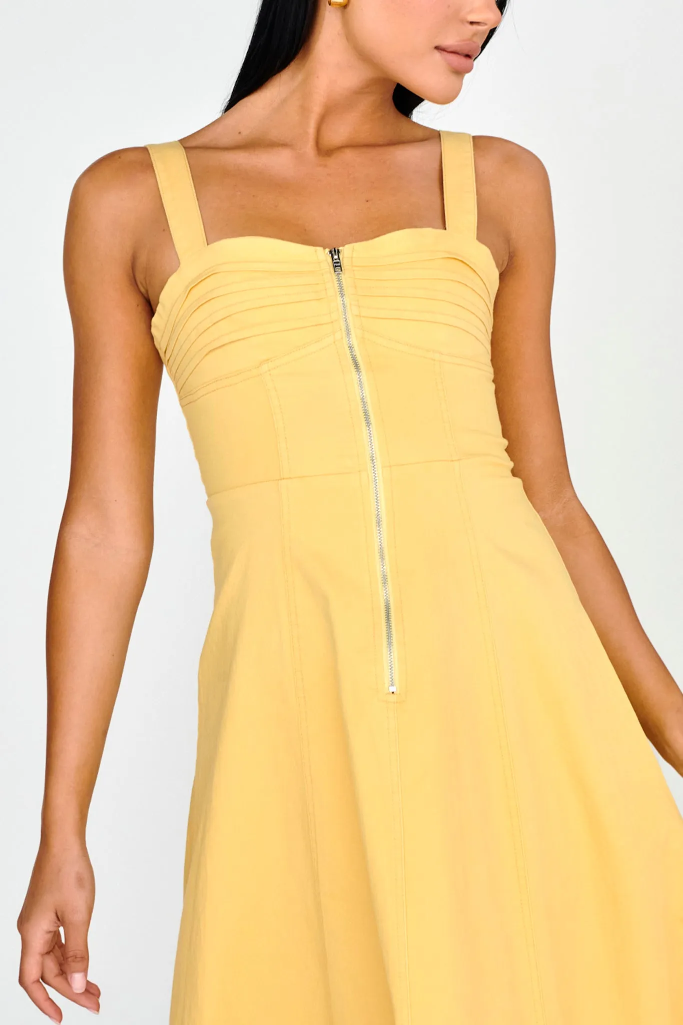Emilio Pleated Bust A-Line Midi Dress Yellow sold by Selfie Leslie product image thumbnail 4