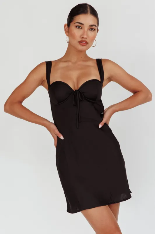 Stazi Sweetheart Neckline Mini Dress Black sold by Selfie Leslie