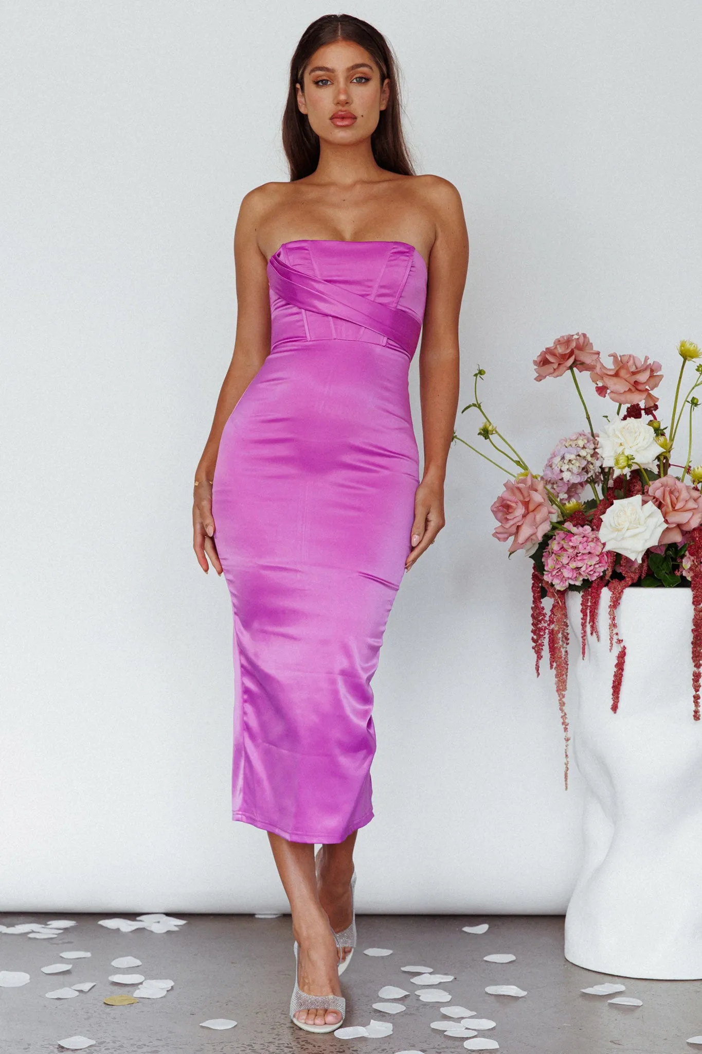 Still Mine Strapless Midi Dress Purple sold by Selfie Leslie product image thumbnail 3