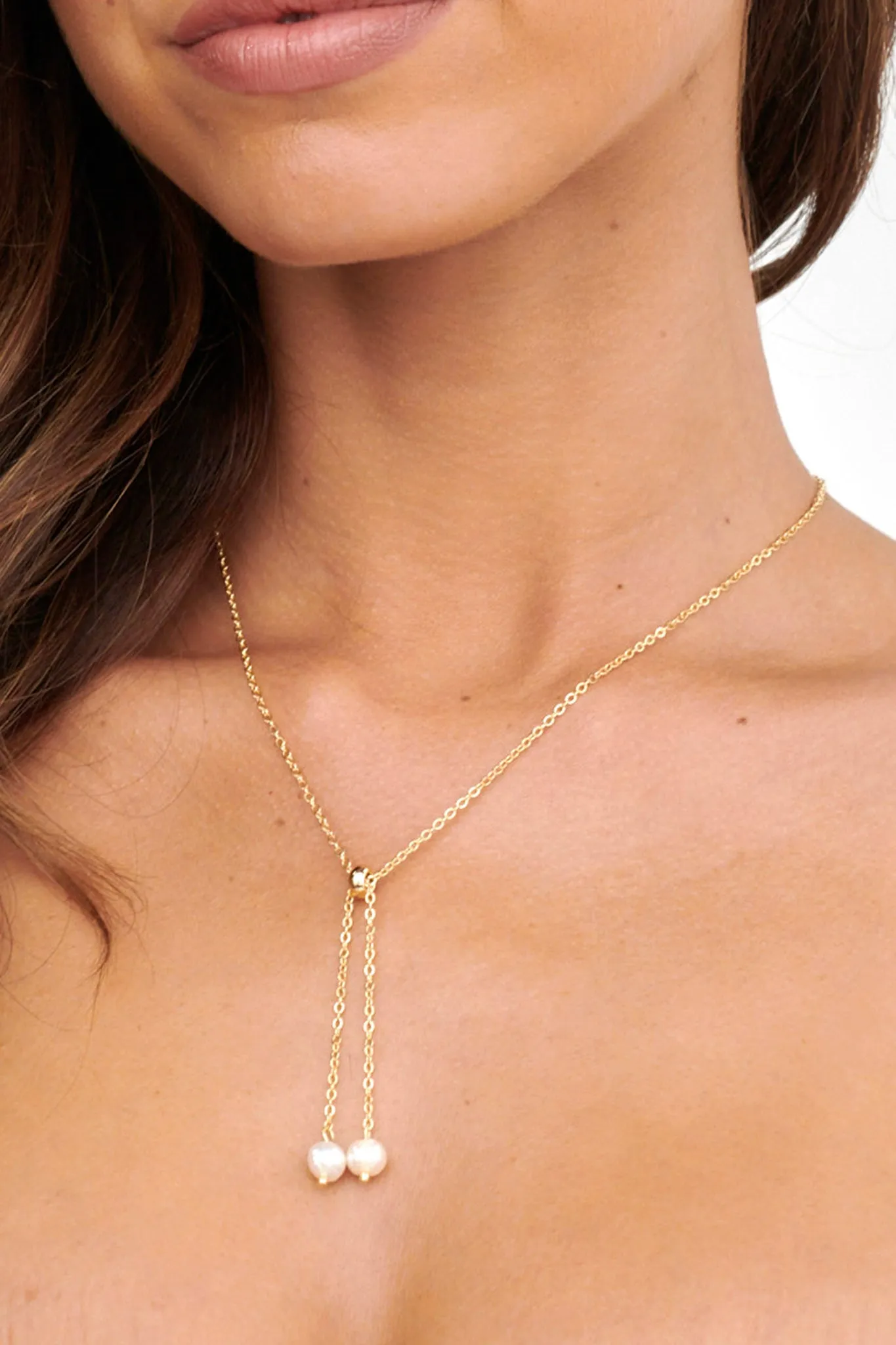 Esme Pearl Drop Necklace Gold sold by Selfie Leslie product image thumbnail 3