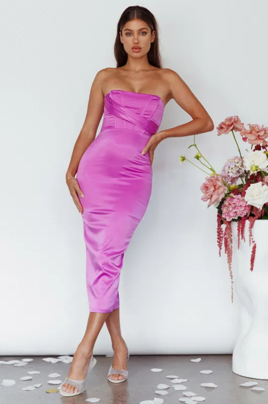 Still Mine Strapless Midi Dress Purple sold by Selfie Leslie