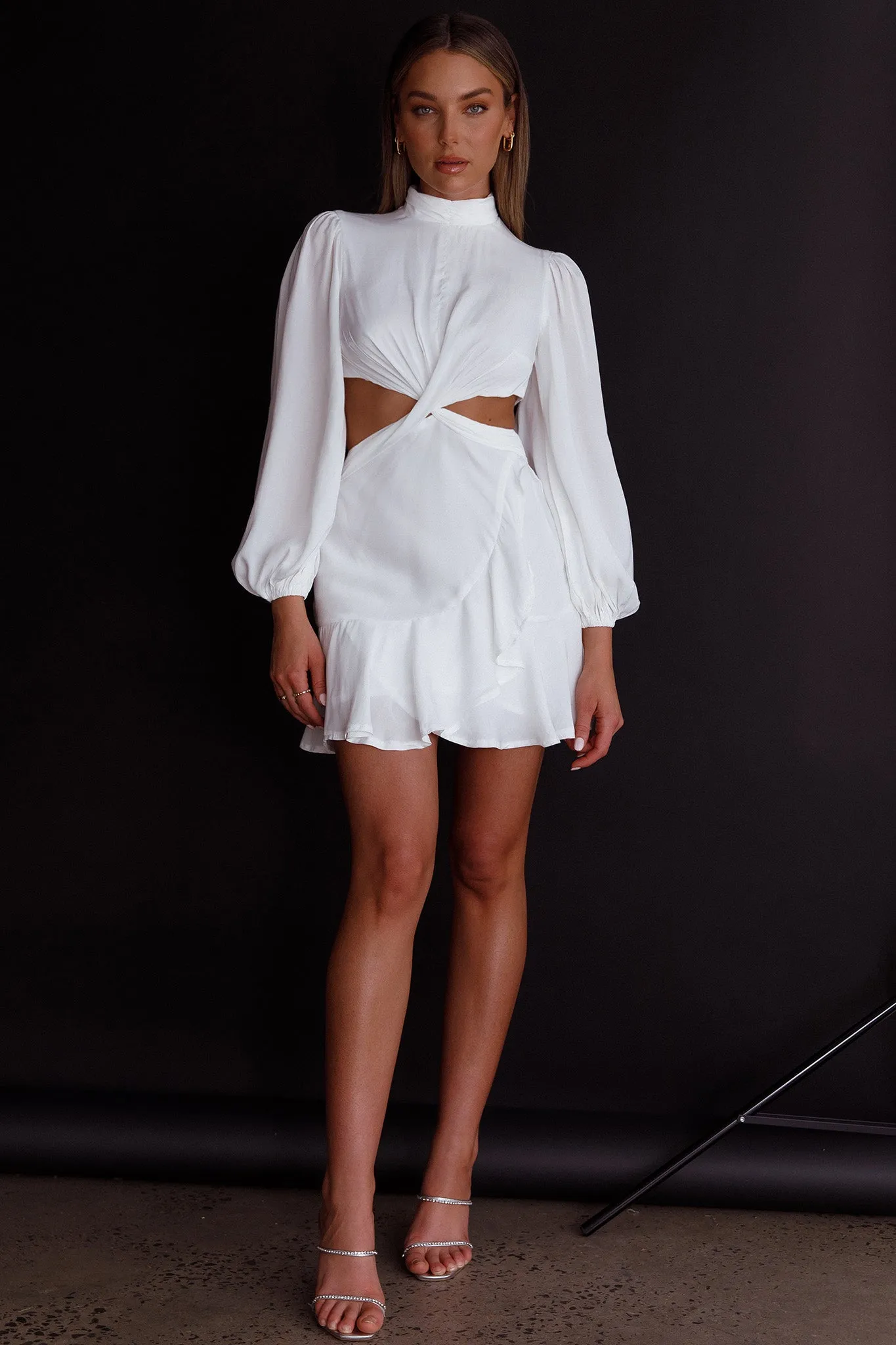 Feels Like Home Long Sleeve Cut-Out Dress White sold by Selfie Leslie product image thumbnail 4