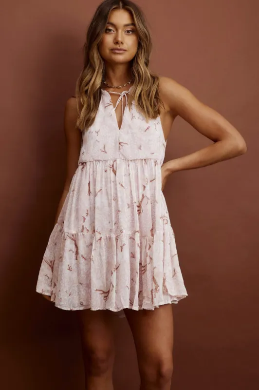 Kennedi String Tie Shift Dress Floral Pink sold by Selfie Leslie