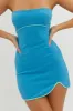 Major Headlines Strapless Mini Dress Blue sold by Selfie Leslie