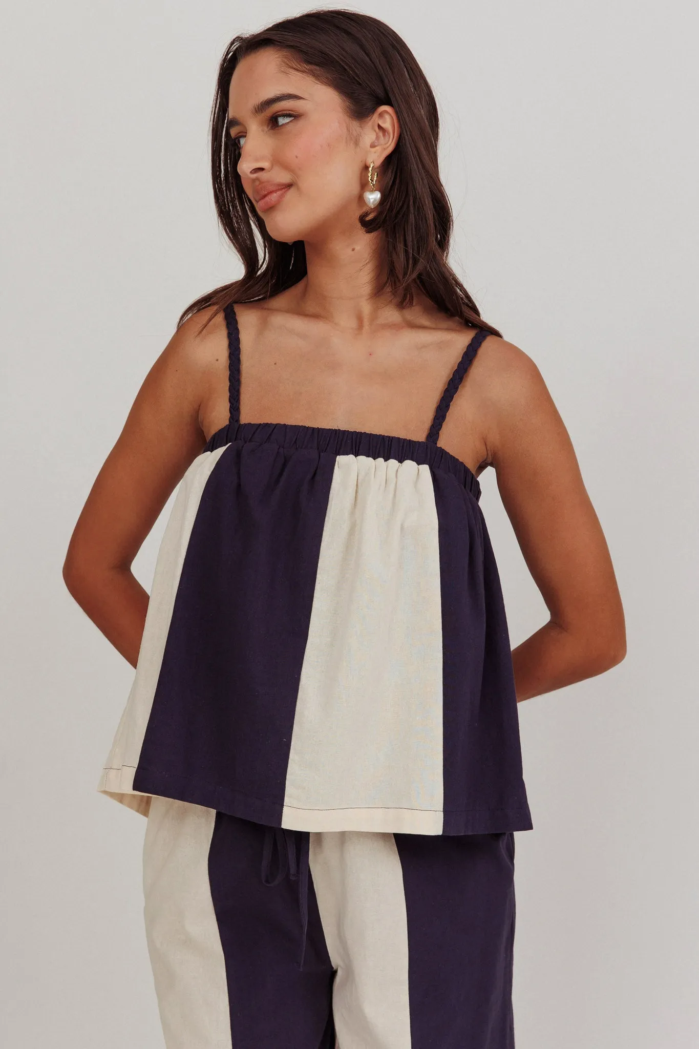 Dream Girl Braided Strap Contrast Top Midnight sold by Selfie Leslie product image thumbnail 5