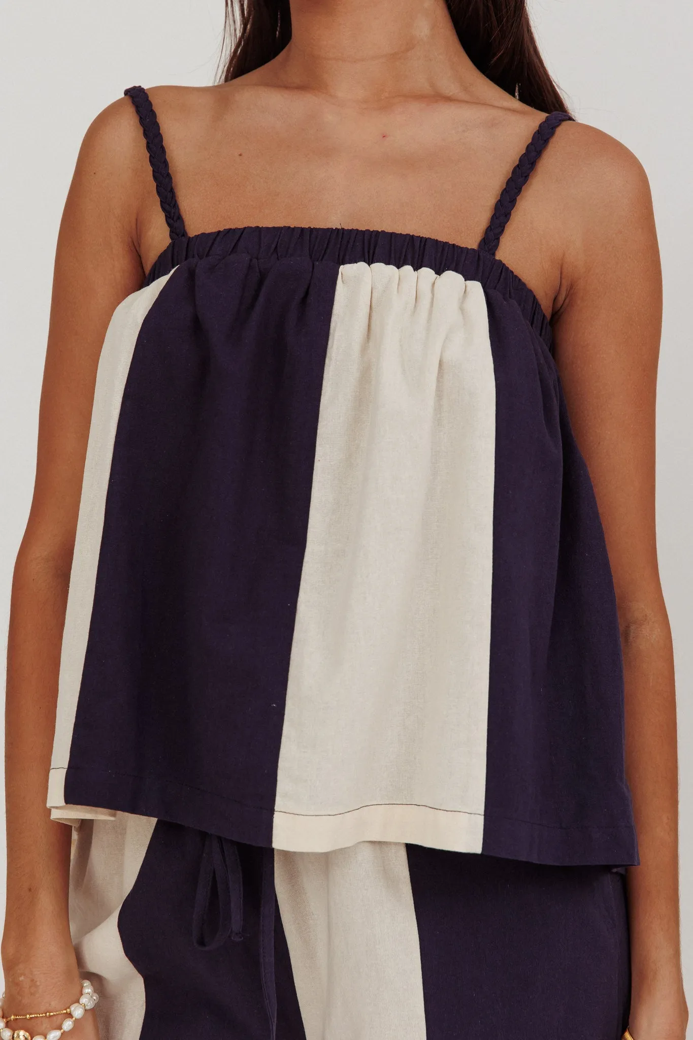 Dream Girl Braided Strap Contrast Top Midnight sold by Selfie Leslie product image thumbnail 4