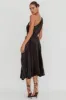 Calissa One Shoulder Pleated Midi Dress Black sold by Selfie Leslie