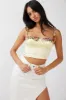Rose Garden Floral Applique Crop Top Yellow sold by Selfie Leslie