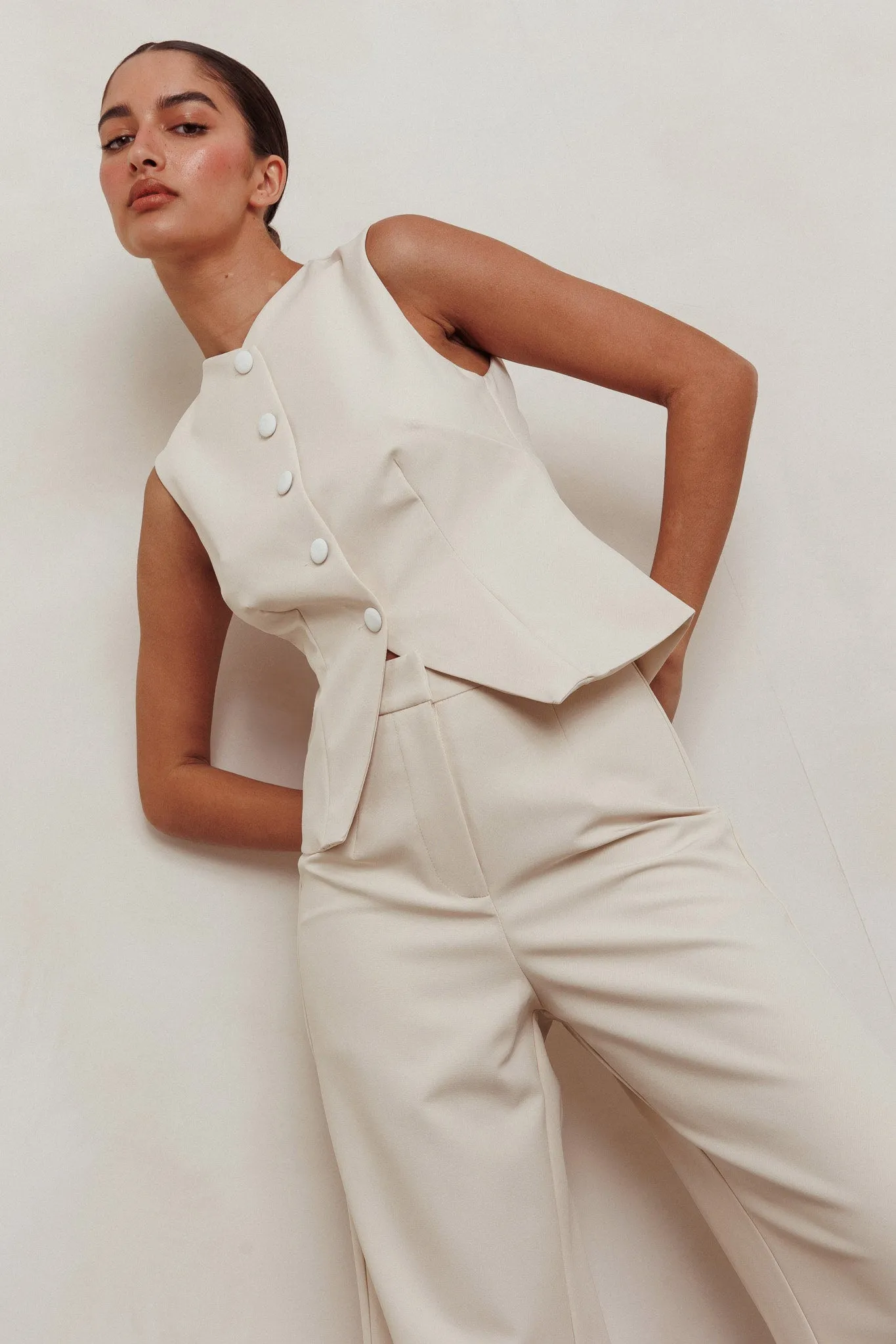 Consideration Sleeveless Vest Top Beige sold by Selfie Leslie product image thumbnail 5