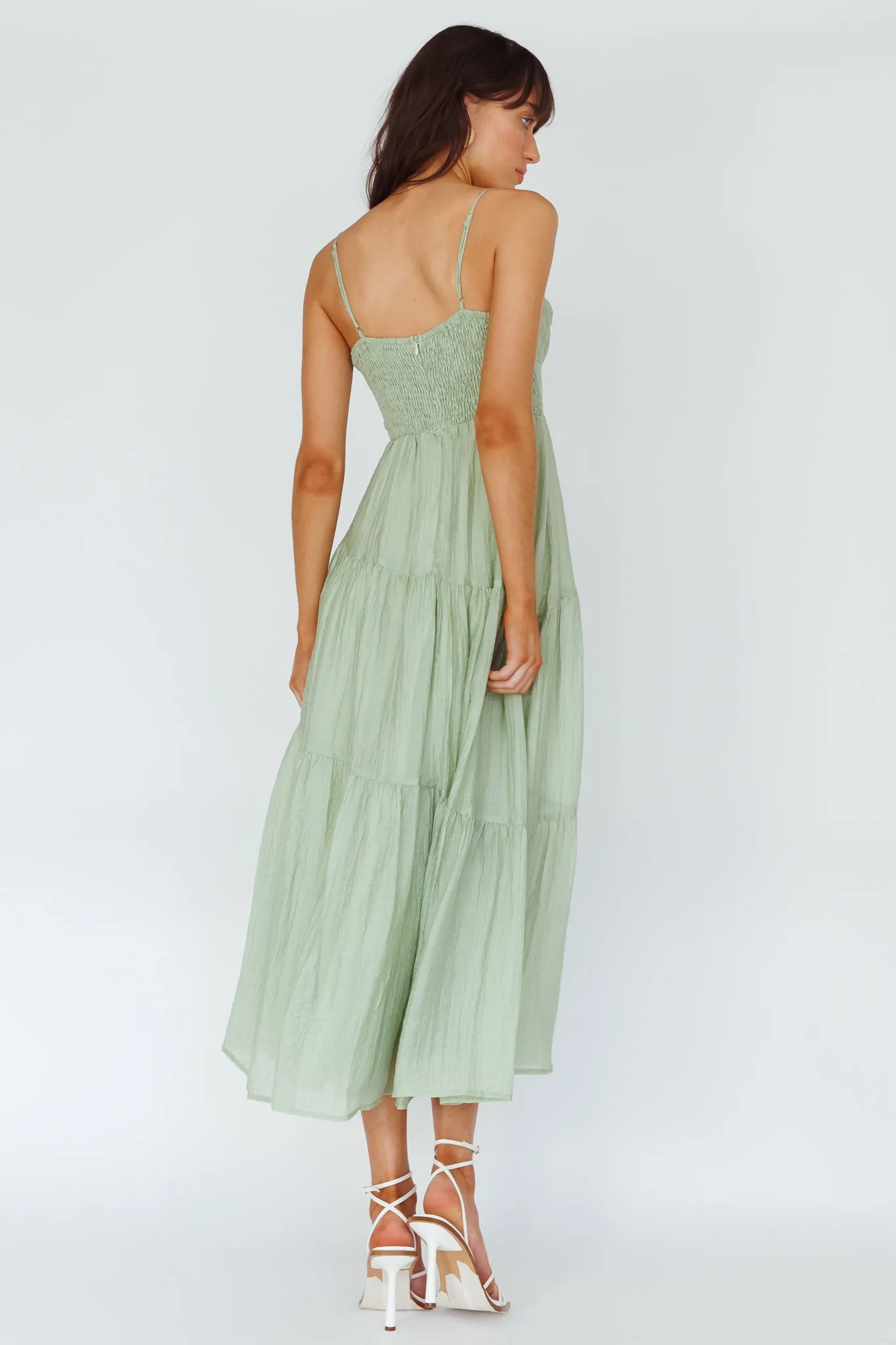 Doe Tie Bust Maxi Dress Sage sold by Selfie Leslie product image thumbnail 2
