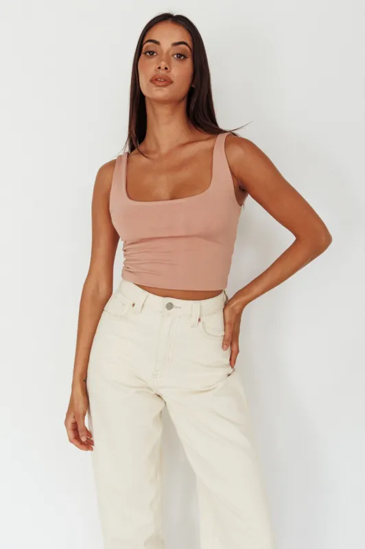 Pali U-Neckline Crop Top Nude sold by Selfie Leslie