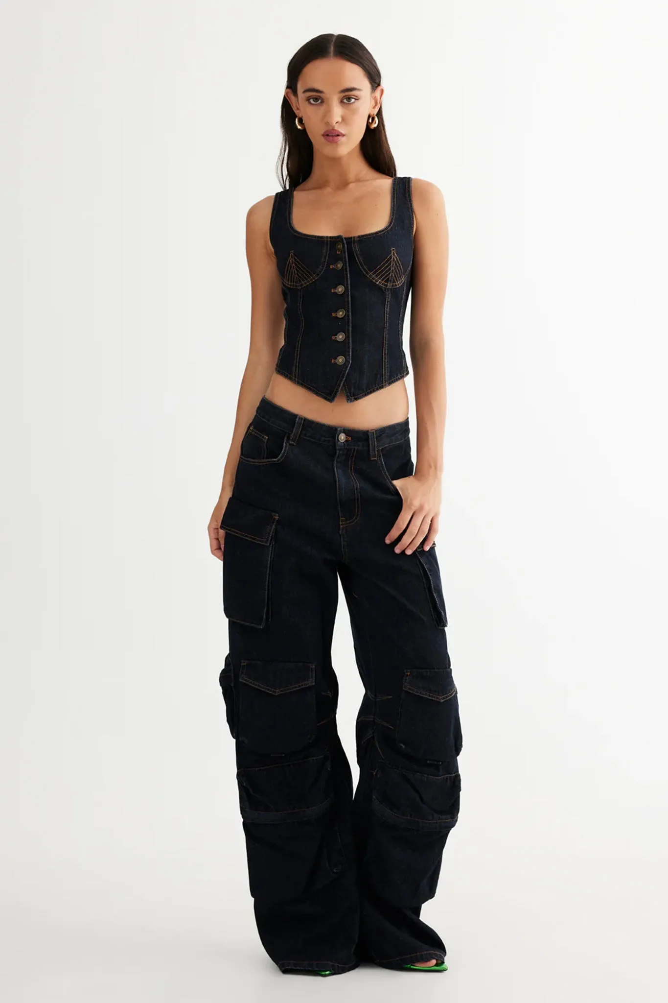 LIONESS After Hours Corset Dark Denim sold by Selfie Leslie product image thumbnail 3